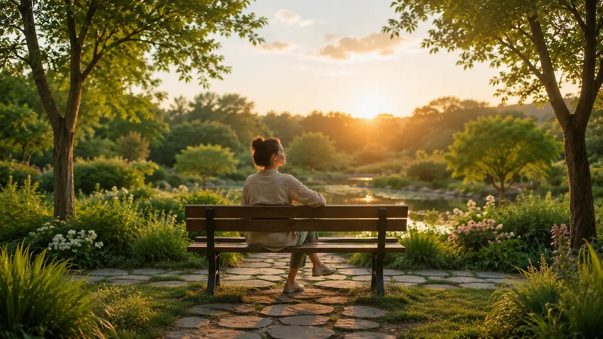 Como controlar suas emoções Pessoa praticando equilíbrio emocional em ambiente natural e tranquilo